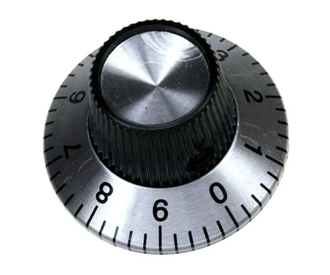 6.35mm METAL KNOB WITH 0-9 SCALE D=29 - DEBULK C2-KNOB
