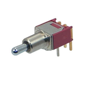 SUB-MINI TOGGLE SWITCH SPDT R/A ON-OFF-ON PCB T103MH9ABE