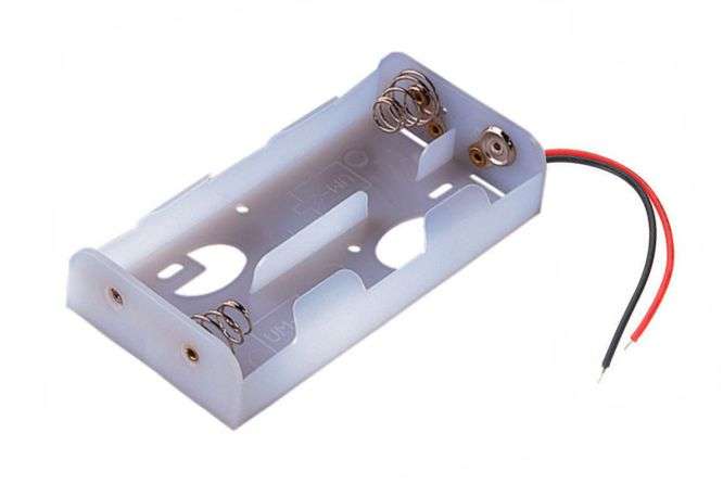 BATTERY HOLDER FOR 4xC CELLS W/ WIRES  UM2-WT2X2 *D*