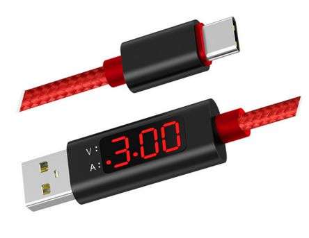 MICRO USB DATA/CHARGE CABLE WITH VOLTMETER  MUSB-METER / 181082