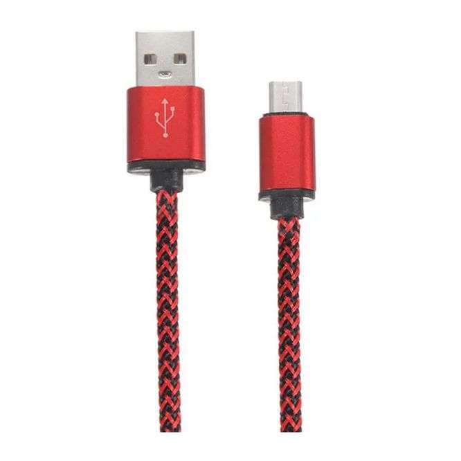 MICRO-USB TO USB-A DATA LEAD RED 300MM   200452