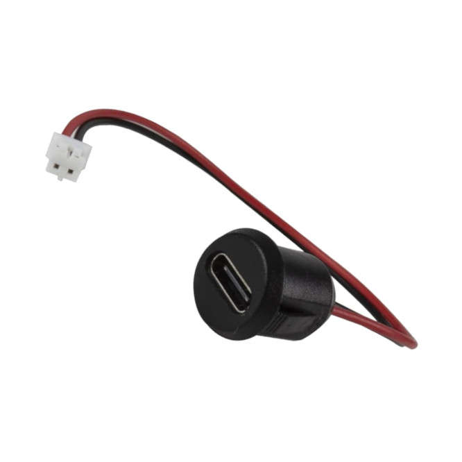 USB-C SOCKET OVER MOULDED BLACK LEAD 2W TERM 150mm 260108