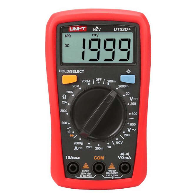 MULTIMETER 3-1/2 DIGITS AUTO-OFF 500V 10A UT33D+