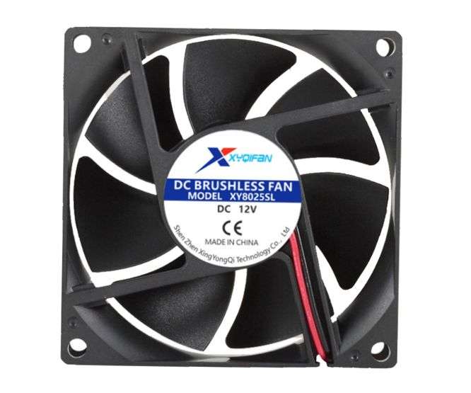 12V AXIAL FAN 80sqx25mm SLEEVE 43.5CFM LEADS XY8025SL