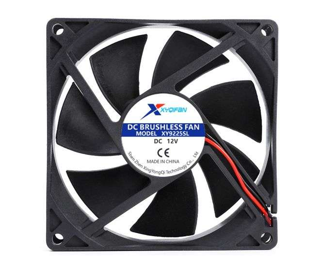 12V AXIAL FAN 92sqx25mm SLEEVE 60CFM LEADS XY9225SL