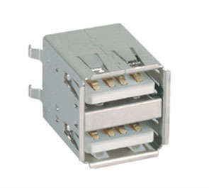 USB SOCKET STR DUAL TYPE-A 1A 3A PCB Y99005  WHITE INSERT