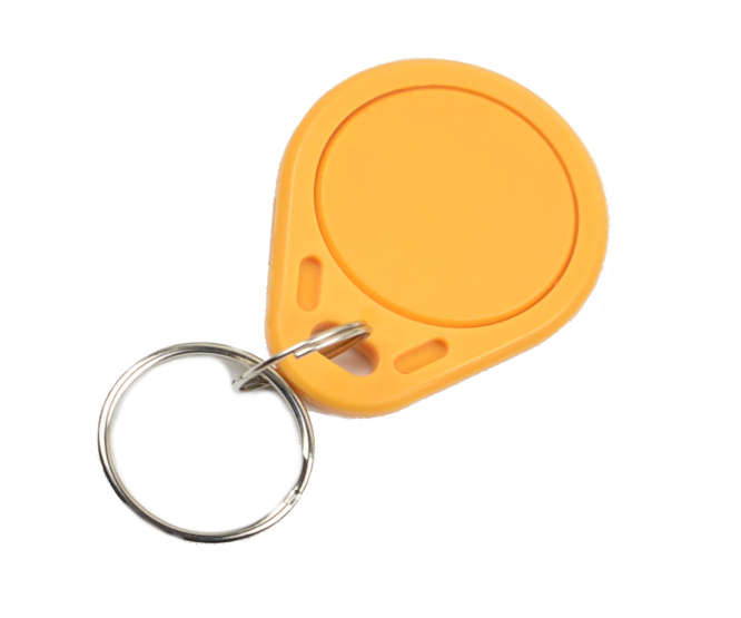 KEYCHAIN / FOB RFID TAG TK4100 125KHz YELLOW 32x40mm KF-TK4100-125KHz