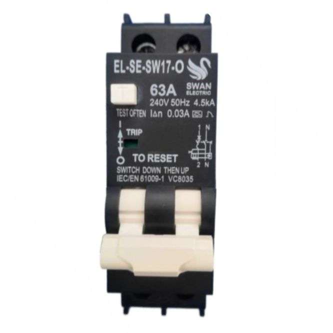 EARTH LEAKAGE RCBO 63A 2P 30mA 4.5KA SAMITE EL-SE-SW17-O-63A