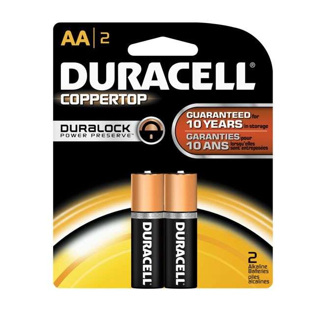 LR6/AA DURACELL BATTERY 1.5V 2/PACK ALKALINE AA-2-HBDC