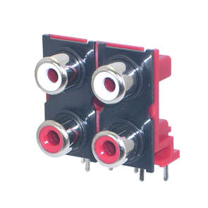 SOCKET 4xRCA R/A PCB MOUNT AV4-8.4-13