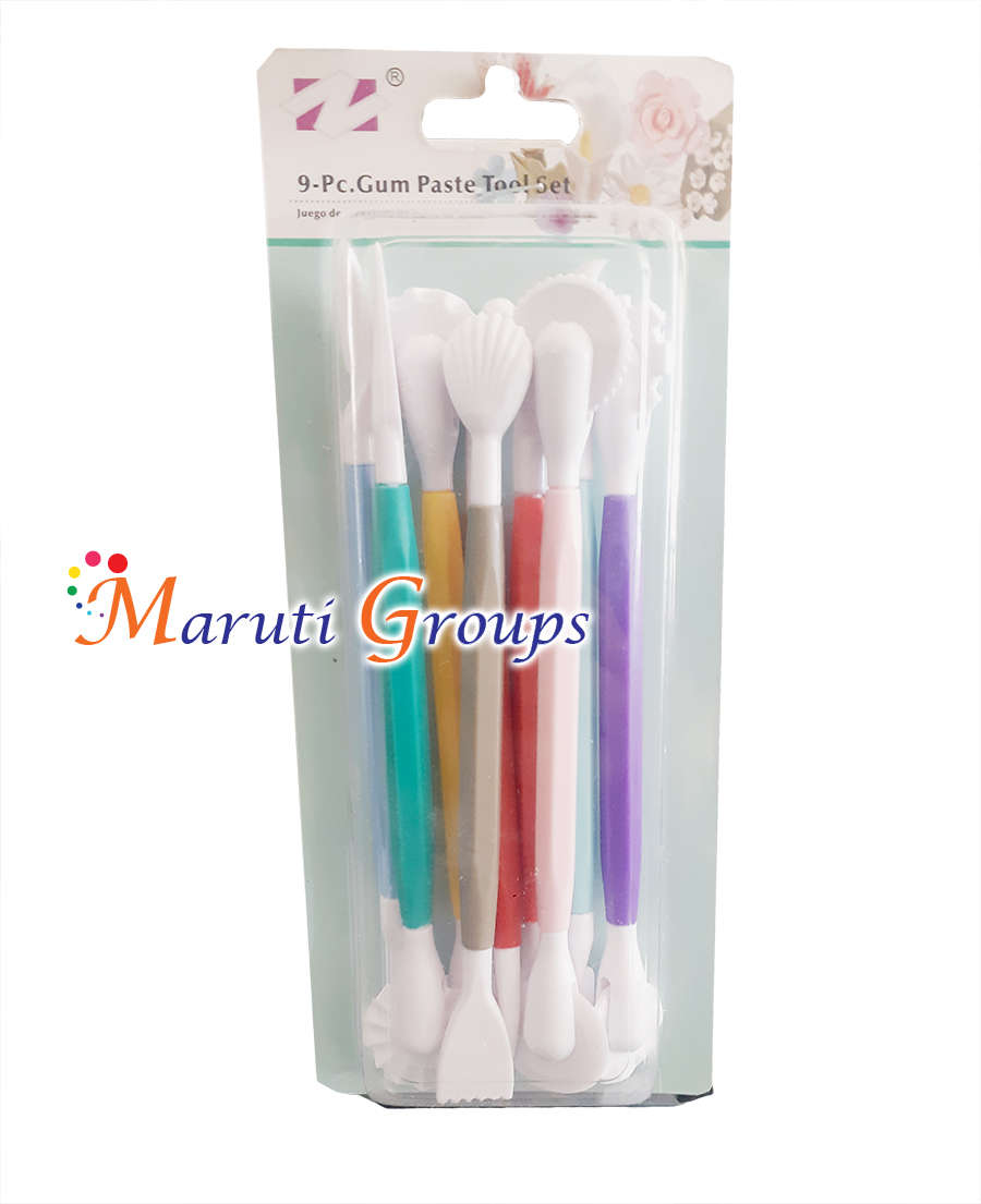9pcs Fondant Modeling Tools Set Gum Paste for Cake Decorating - Baking tool