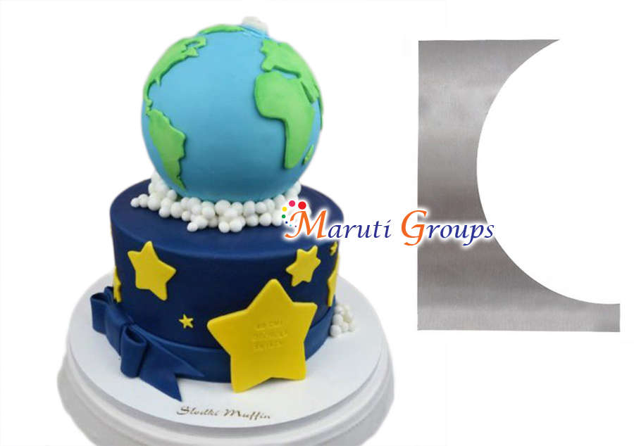 Metal Cake Icing Smoother Wavy Side Cake Scraper - Spherical Shape / Cake Scraper Stainless Steel