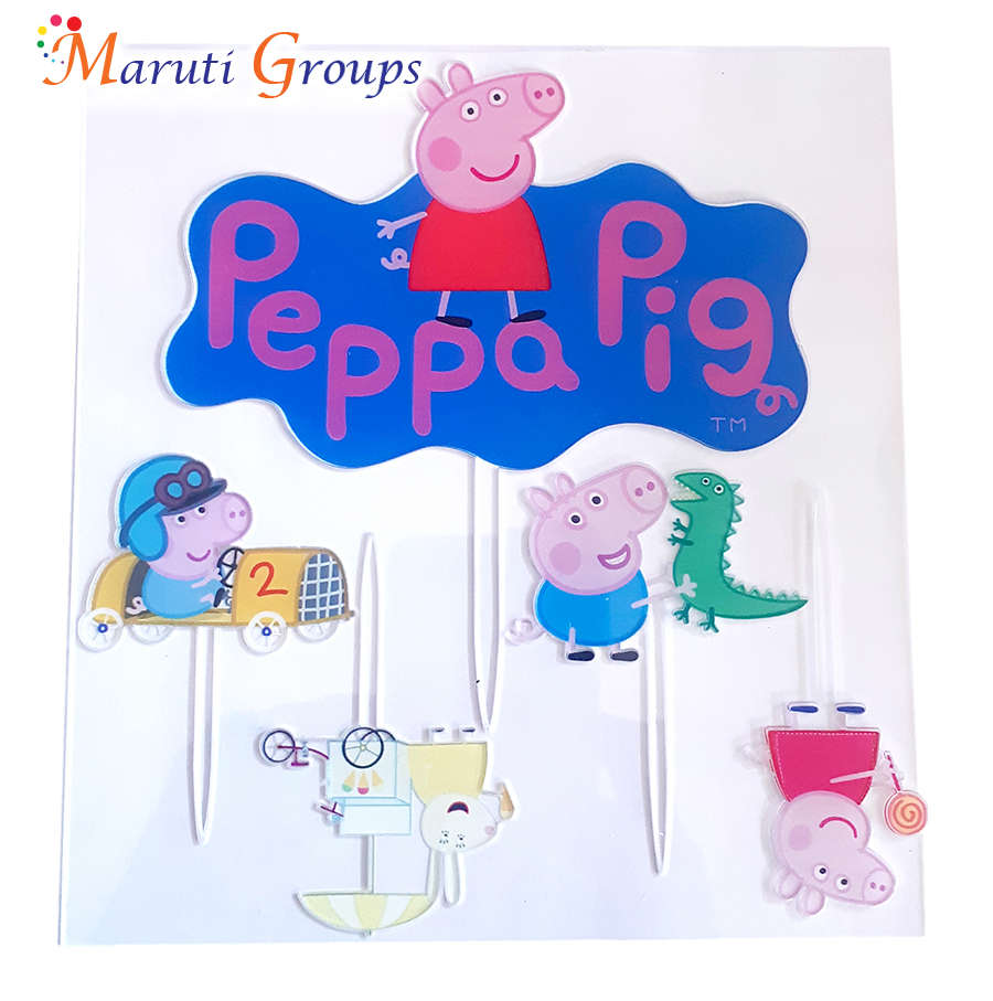 Happy Birthday Peppa Pig Cake Topper + Cupcake Topper for cake decorating