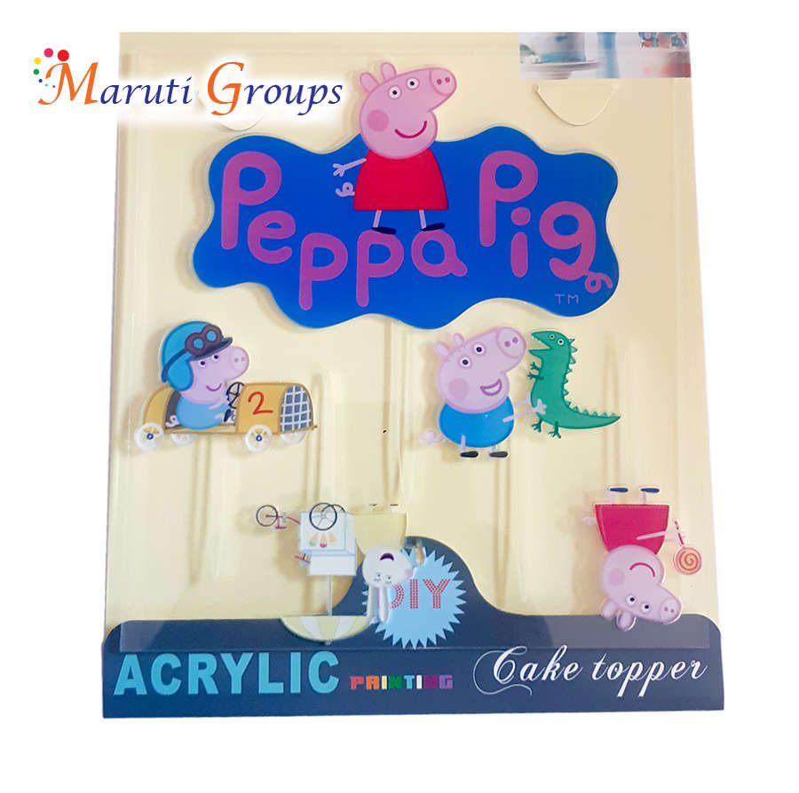 Happy Birthday Peppa Pig Cake Topper + Cupcake Topper for cake decorating