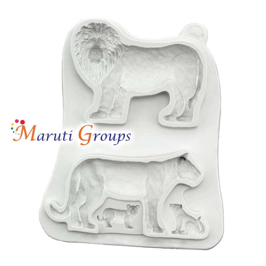 Safari Animals Moulds - Lion Family Silicone Mould