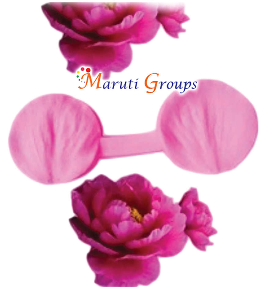 2 Pair Peony Flower Flower Silicone Mould