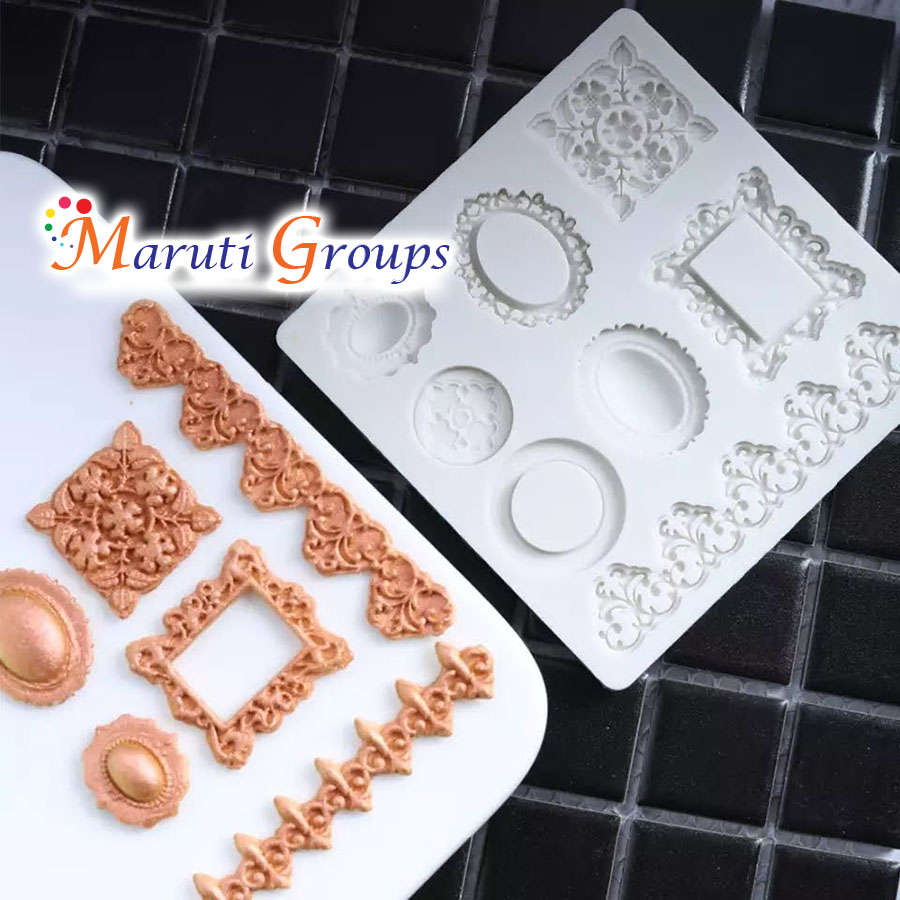 Photo Frame Lace Mould, Vintage Mirror, Brooch