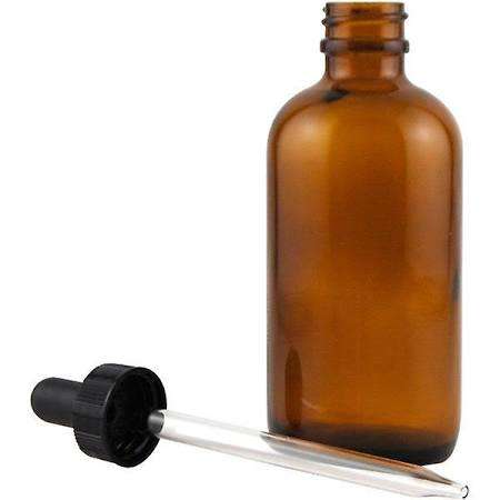 Dropper Bottles, Amber, Black Pipette Lids - 100ml