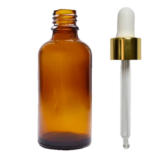 Dropper Bottles Amber-Gold Pipettes