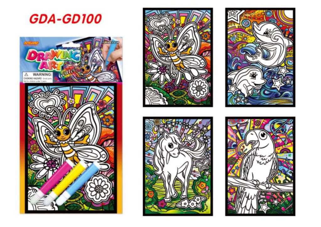 Drawing Art Glitter 4 Asst