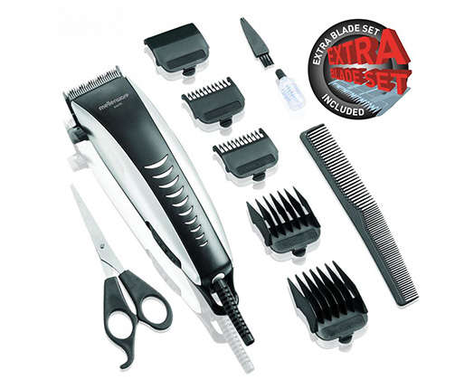 Hair Clipper 12 Piece Set Plastic Silver 10W "Swift"