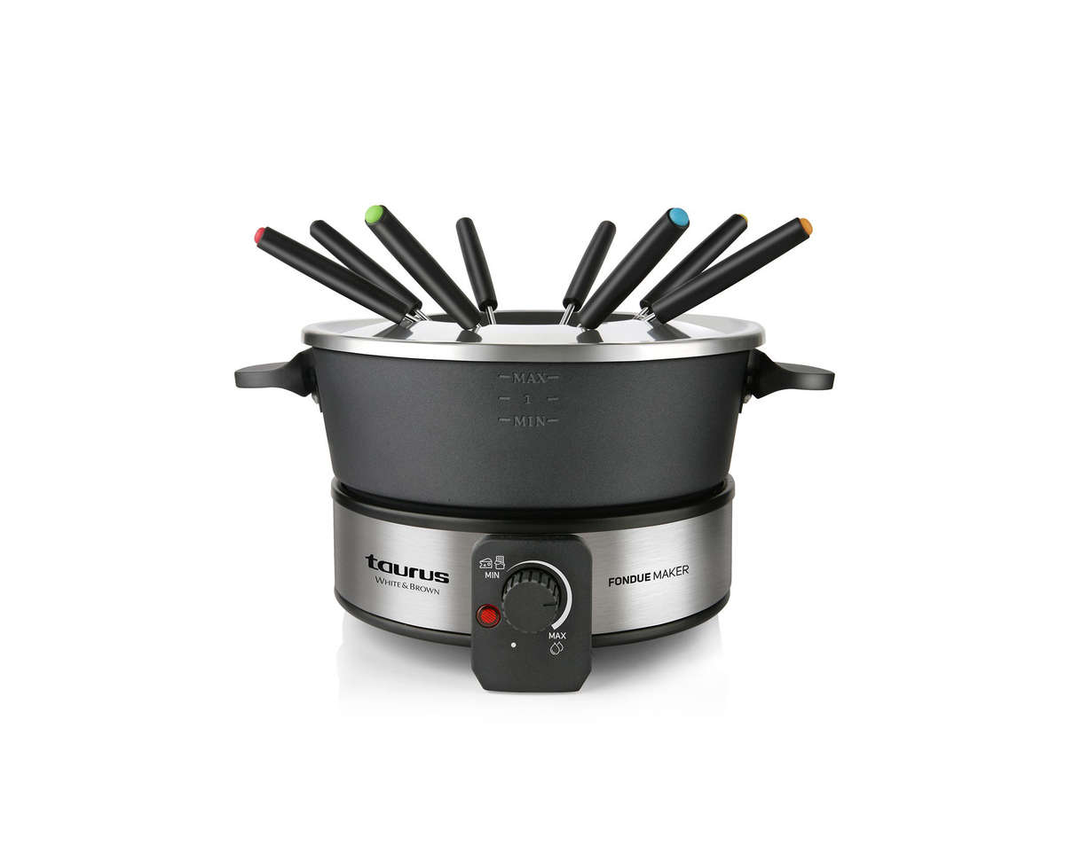 Fondue Set With 8 Skewers Aluminium Black 2L 1000W