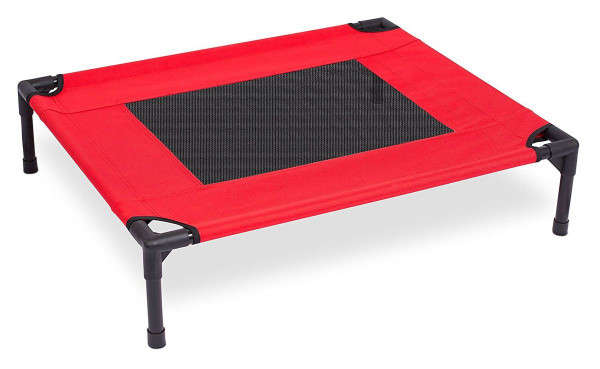Dog Elevated Cot Bed - Medium (Red)
