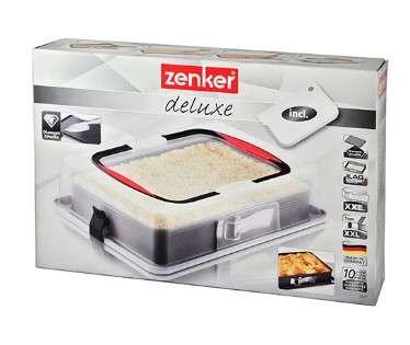 Zenker Deluxe Rectangular Springform Leakproof Base, Cover & Scraper 4piece