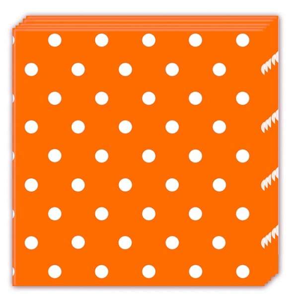 NAPKINS ORANGE DOTS THREE PLY 33X33CM 20CT