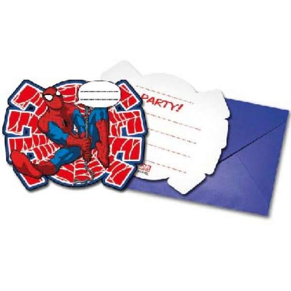 ULTIMATE SPIDERMAN POWER DIE CUT INVI&ENVELOPE 6CT