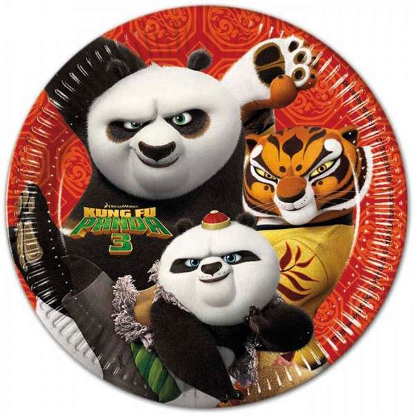 KUNG FU PANDA 3 PAPER PLATES LARGE 23CM 8CT