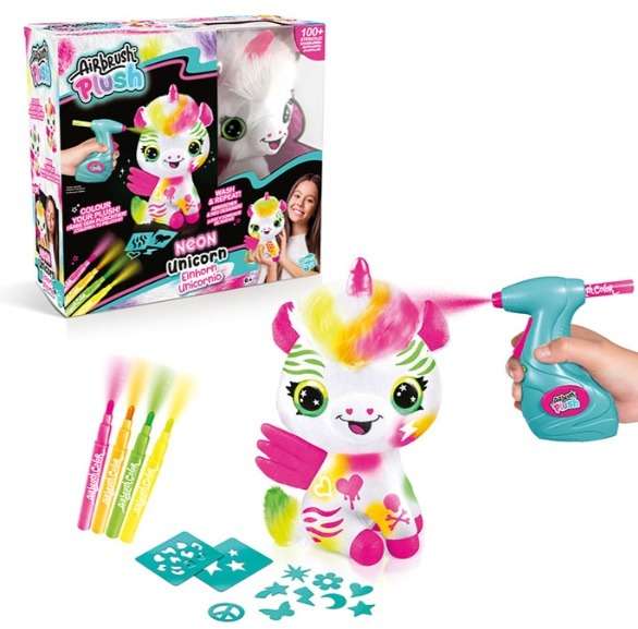 STYLE 4 EVER A/BRUSH PLUSH NEON UNICORN