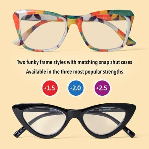 PEGGY'S BAKING GLASSES BLACK +2.0