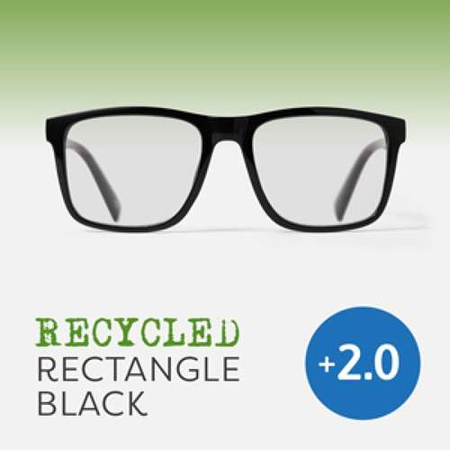 EASY READERS RECYCLED RECT BLACK +2.0