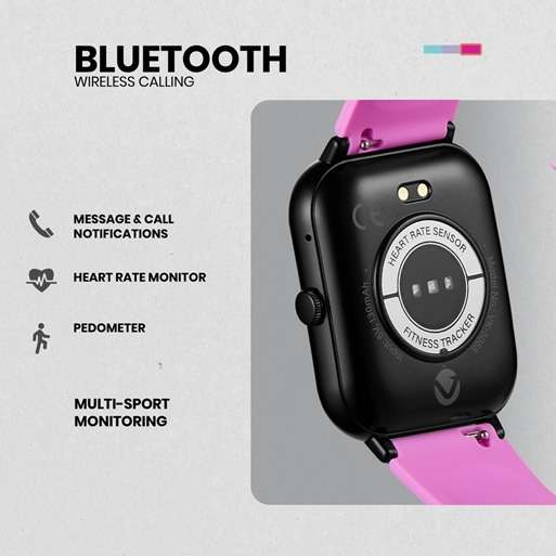 Volkano Chroma Series Smartwatch with Flamingo Pink strap