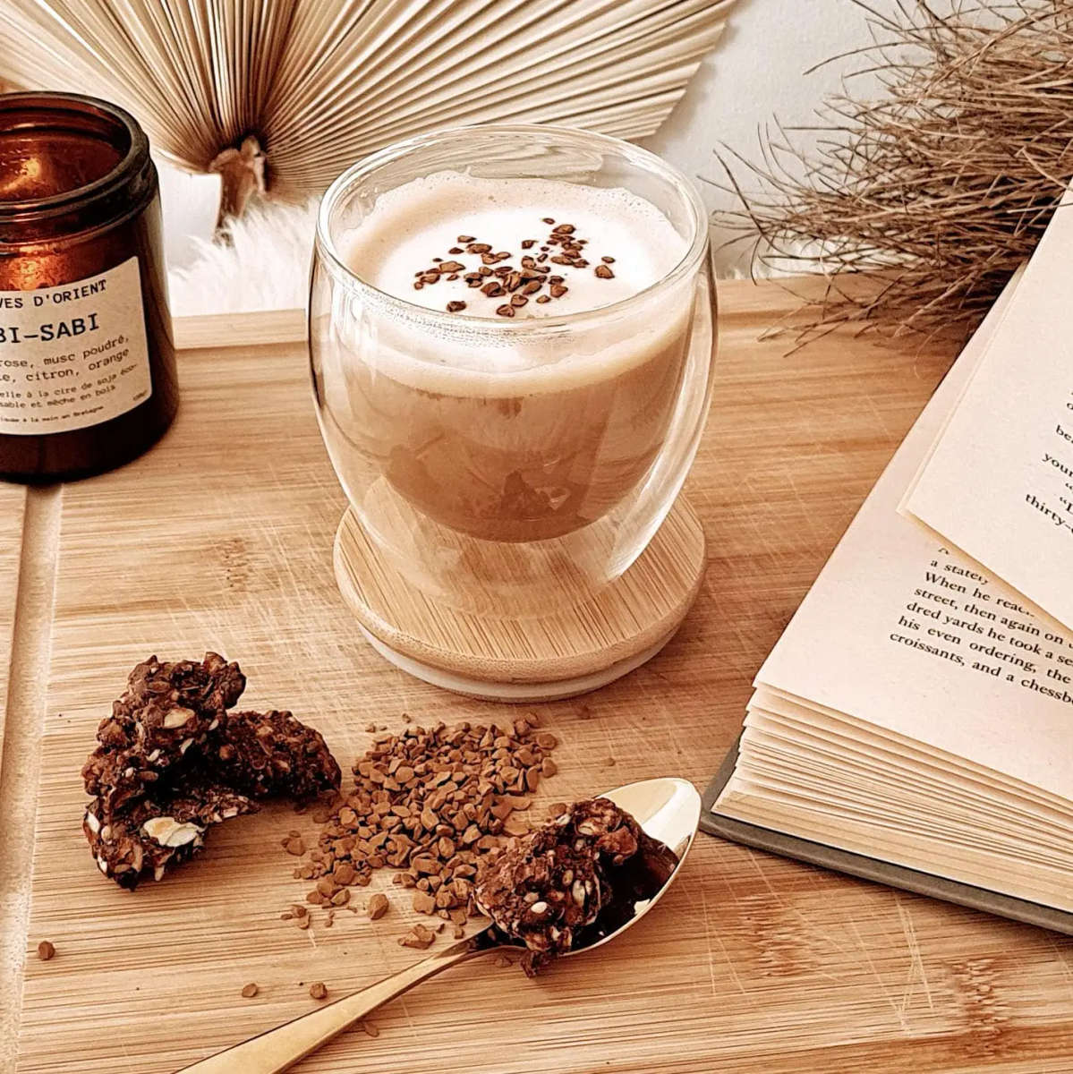 Double Walled Glass with Bamboo Lid - 450ml