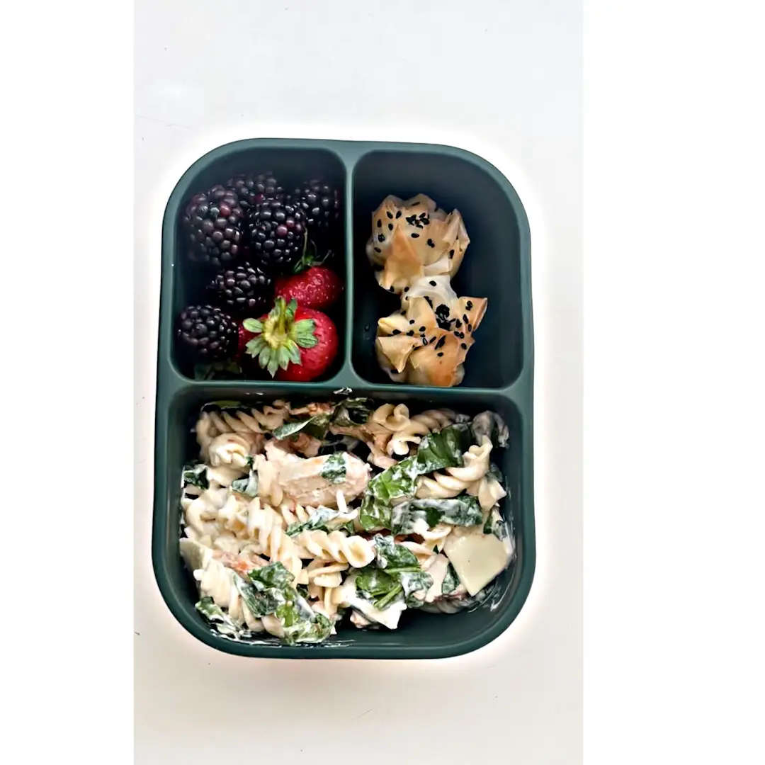 Silicone Bento Lunchbox - 3 portion - Moss