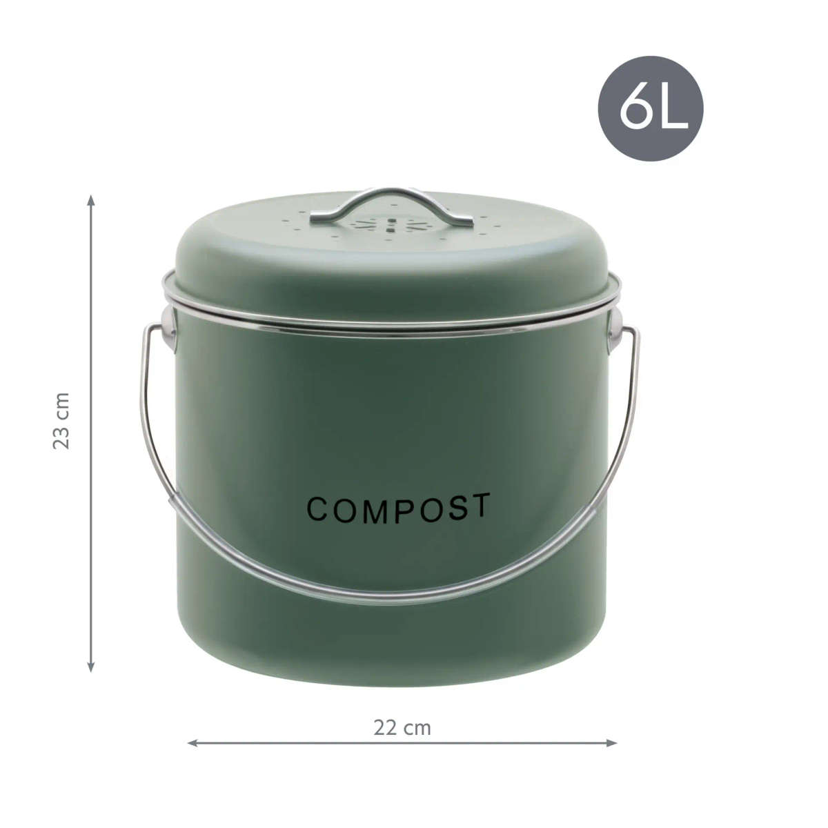 Kitchen Compost Bin / 6L / Eucalyptus