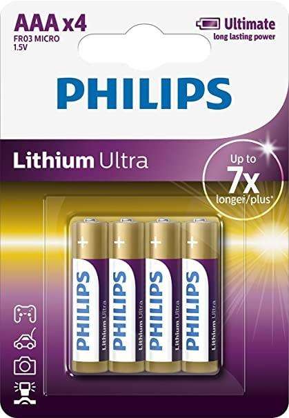 Philips Lithium Ultra Aaa 4-Blister Batteries
