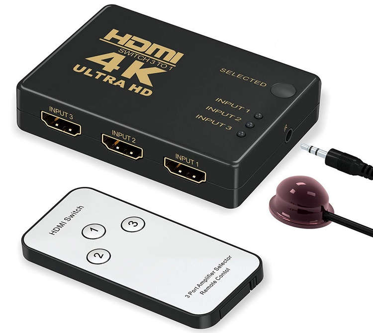 3 Port Hdmi Switch With Ir Switches