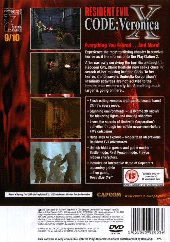 PS2 Resident Evil - Code Veronica X