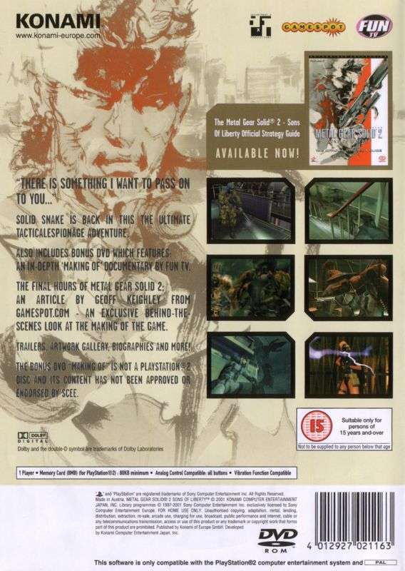 PS2 Metal Gear Solid 2: Sons of Liberty