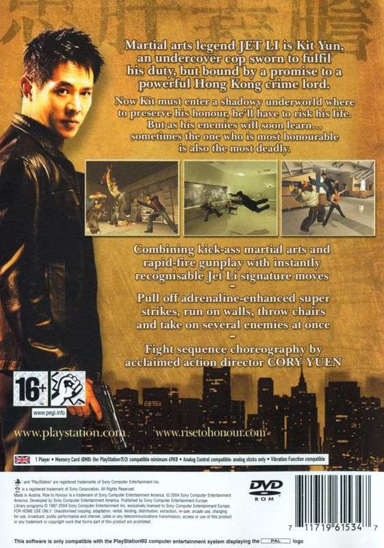 PS2 Rise to Honour Jet Li