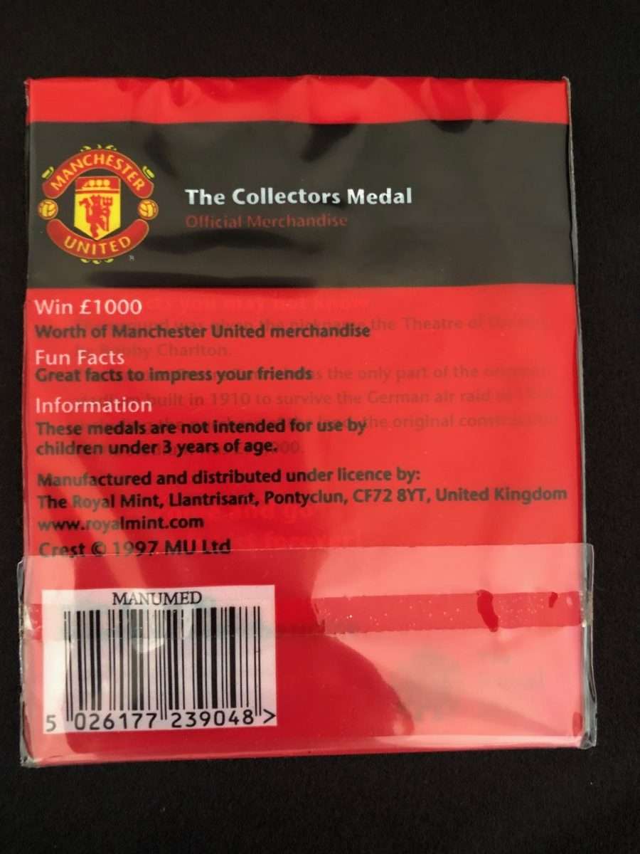 Silver Manchester United Collection Medal, Official Merchandise (in original pack) #ML317 R120.00