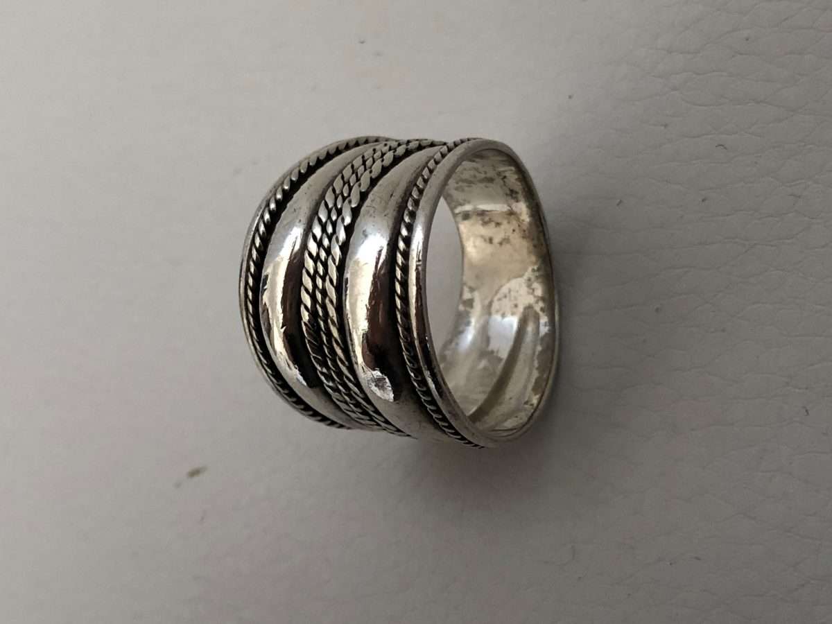 925 Silver Ring With Wide Rope And Plain Design #ML330 R395.00 | Dimensions: Size V, 17mm thick