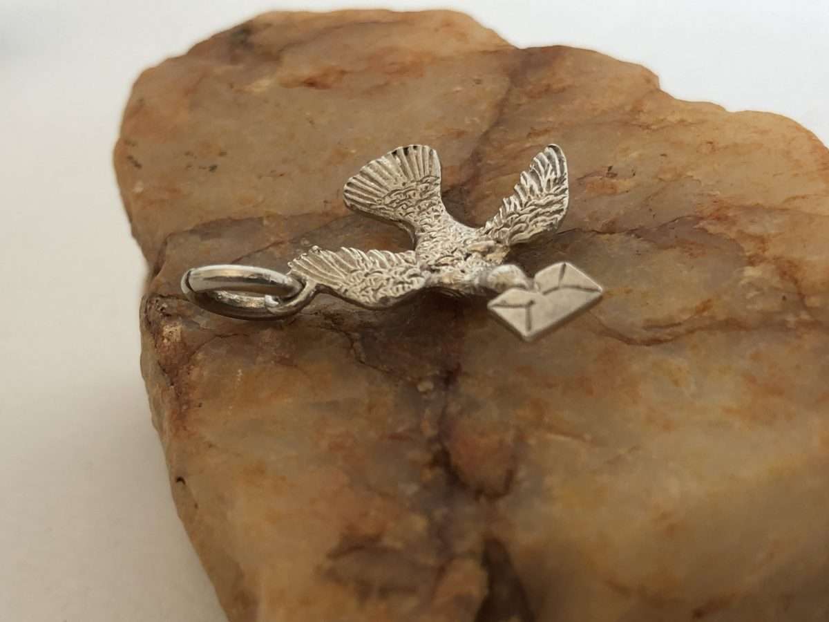 Silver Messenger Pigeon Charm ML363 R120.00 | Dimensions: 22mm by 20mm