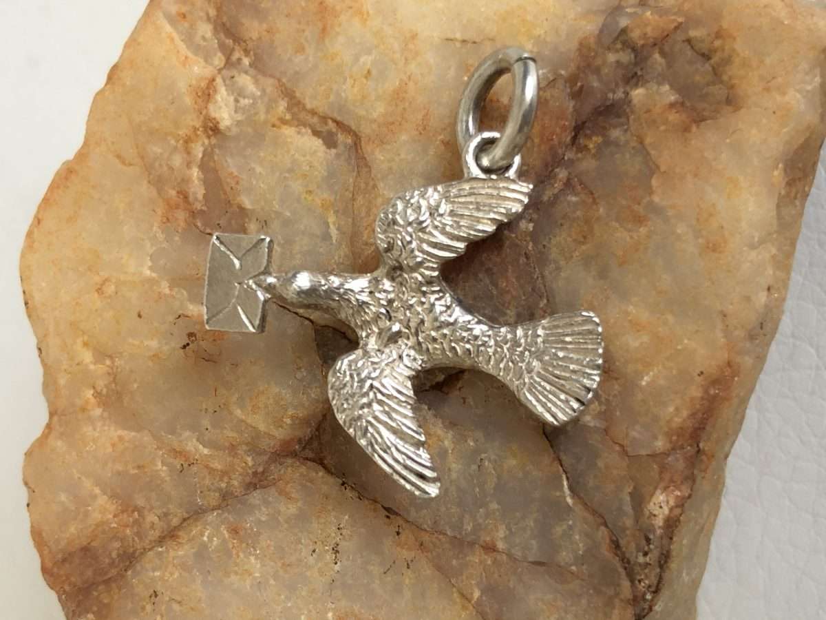 Silver Messenger Pigeon Charm ML363 R120.00 | Dimensions: 22mm by 20mm