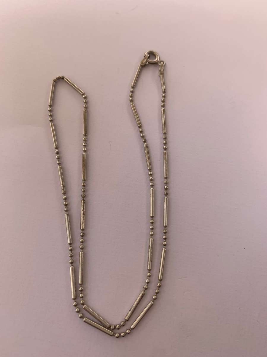 Necklace - Bar and Bead Chain. Made In Italy. 925 Silver. Made In Italy #ML984 R495.00 | Dimensio...