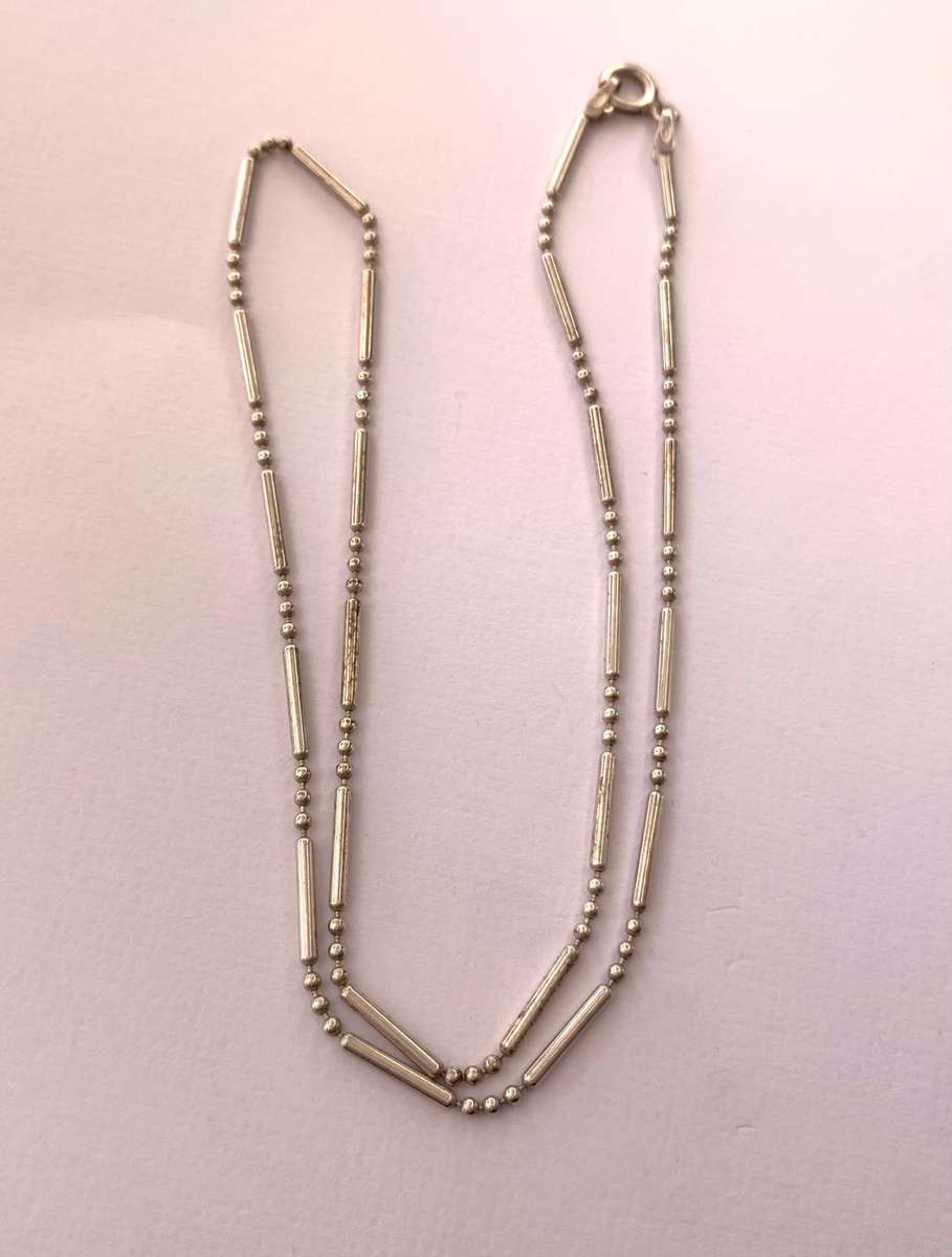 Necklace - Bar and Bead Chain. Made In Italy. 925 Silver. Made In Italy #ML984 R495.00 | Dimensio...