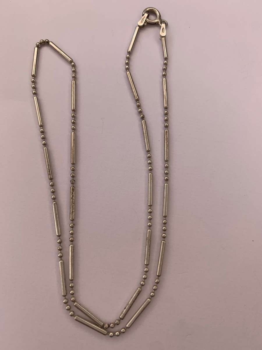 Necklace - Bar and Bead Chain. Made In Italy. 925 Silver. Made In Italy #ML984 R495.00 | Dimensio...